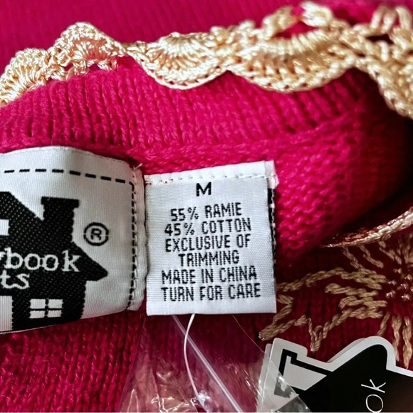 STORYBOOK KNITS Vintage Henna Floral Pink Cardigan W/ Embroidery Medium NWT - Picture 10 of 14